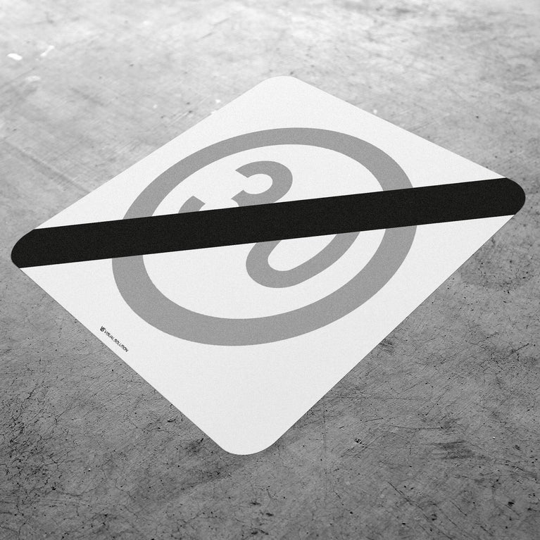 Naklejka Podłogowa BHP: "Koniec strefy ograniczonej prędkości" (B-44)