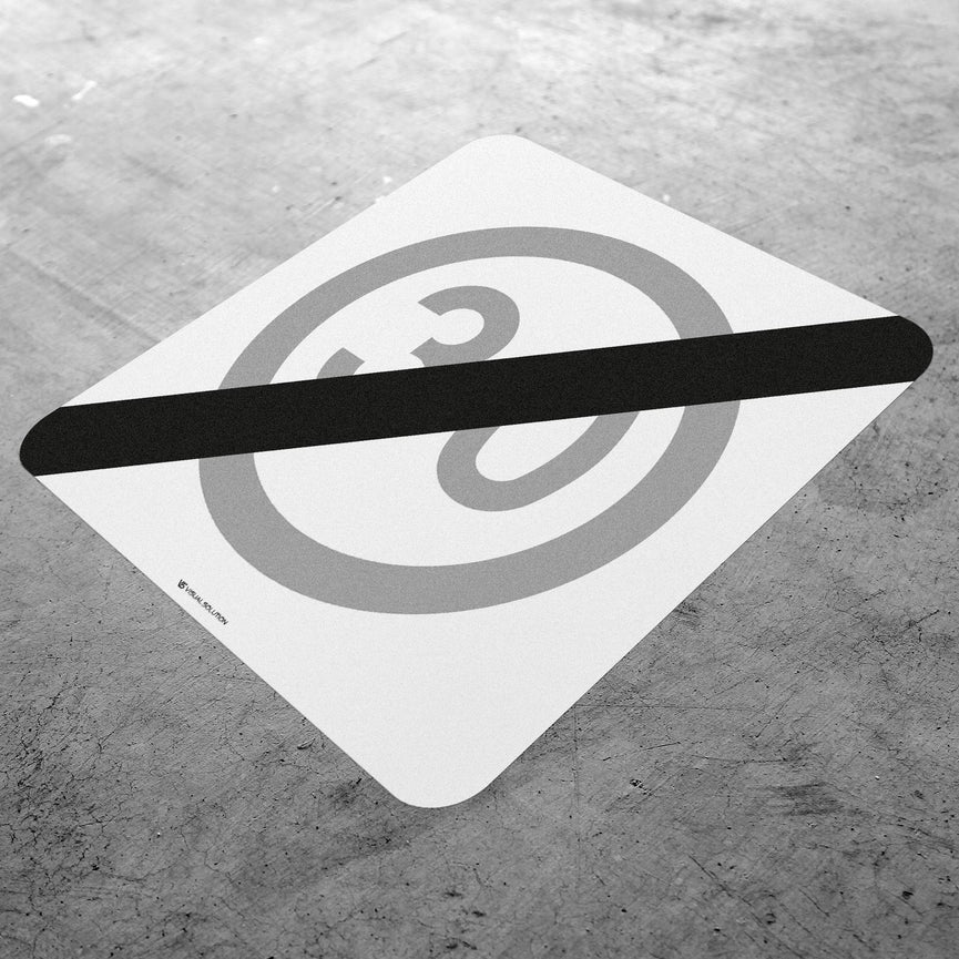 Naklejka Podłogowa BHP: "Koniec strefy ograniczonej prędkości" (B-44)