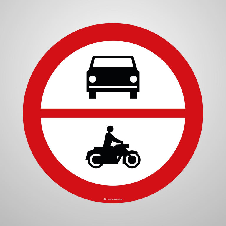 Naklejka Podłogowa BHP: Ruch samochodów i motocykli jest zabroniony w tym obszarze B-45a