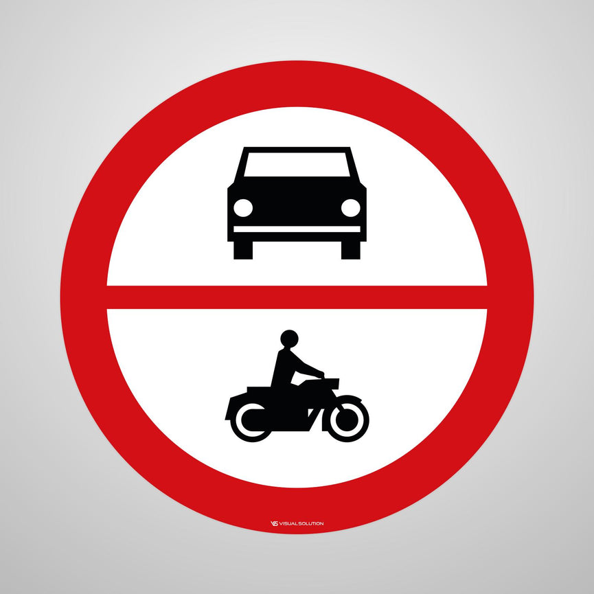Naklejka Podłogowa BHP: Ruch samochodów i motocykli jest zabroniony w tym obszarze B-45a