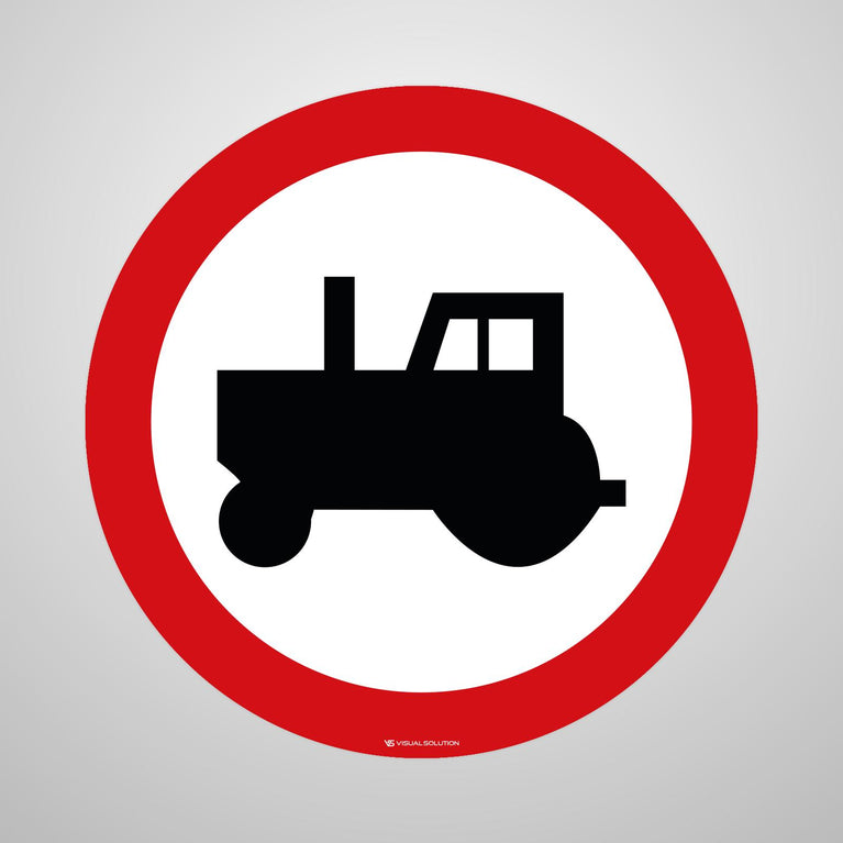 Naklejka Podłogowa BHP: "Zakaz wjazdu ciągników rolniczych" (B-6)