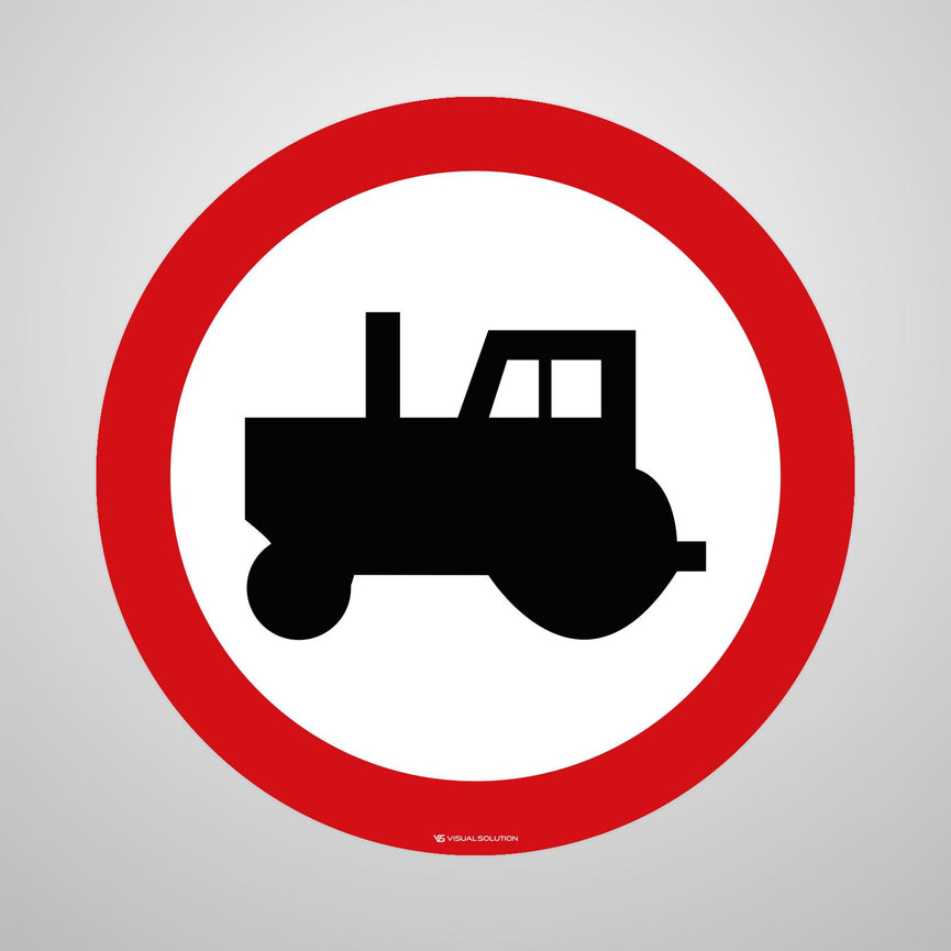 Naklejka Podłogowa BHP: "Zakaz wjazdu ciągników rolniczych" (B-6)