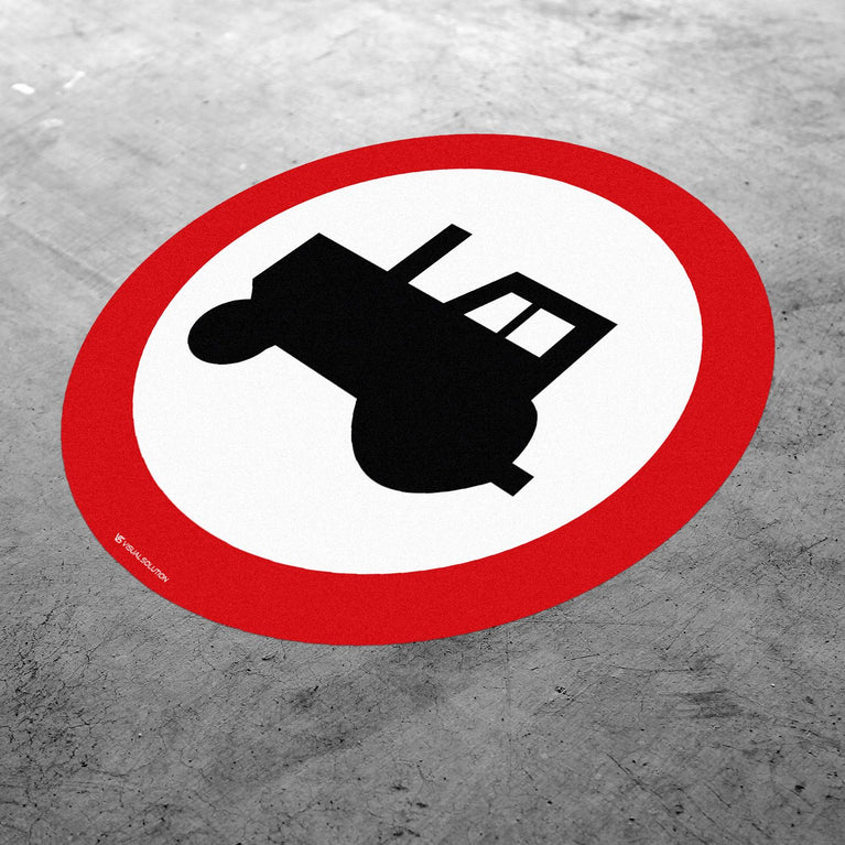 Naklejka Podłogowa BHP: "Zakaz wjazdu ciągników rolniczych" (B-6)