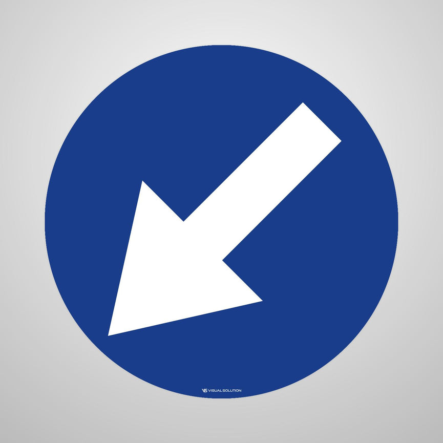 Naklejka Podłogowa BHP: "Nakaz jazdy z lewej strony znaku" C-10