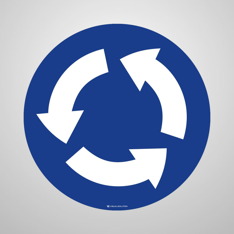 Naklejka Podłogowa BHP: "Ruch okrężny" C-12