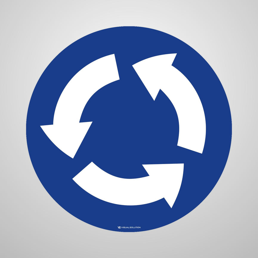 Naklejka Podłogowa BHP: "Ruch okrężny" C-12