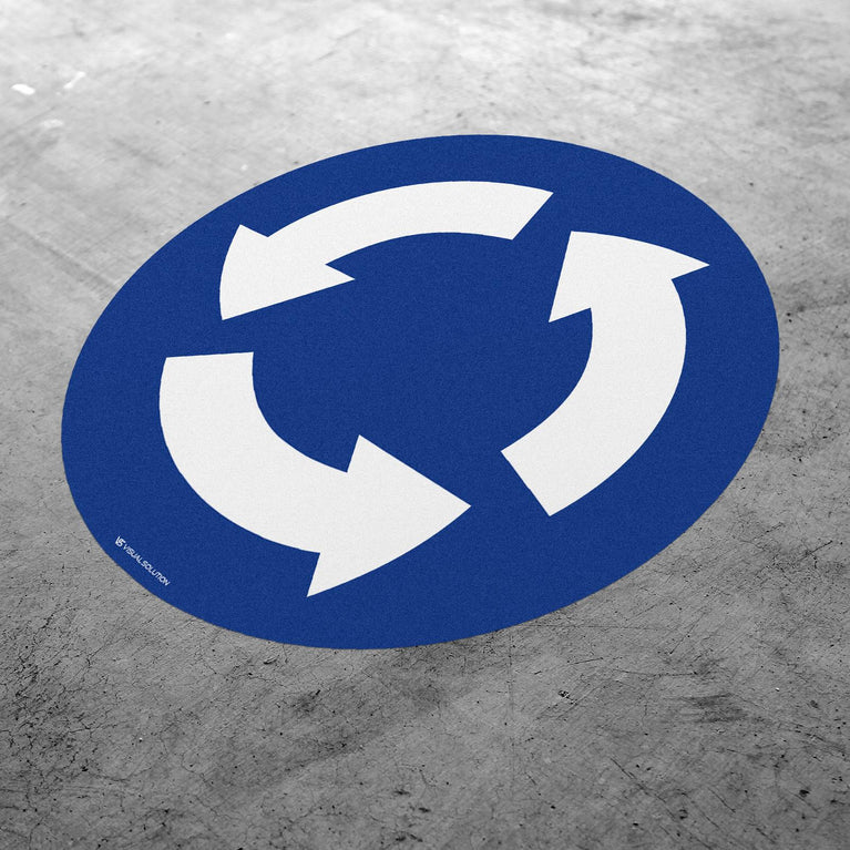 Naklejka Podłogowa BHP: "Ruch okrężny" C-12