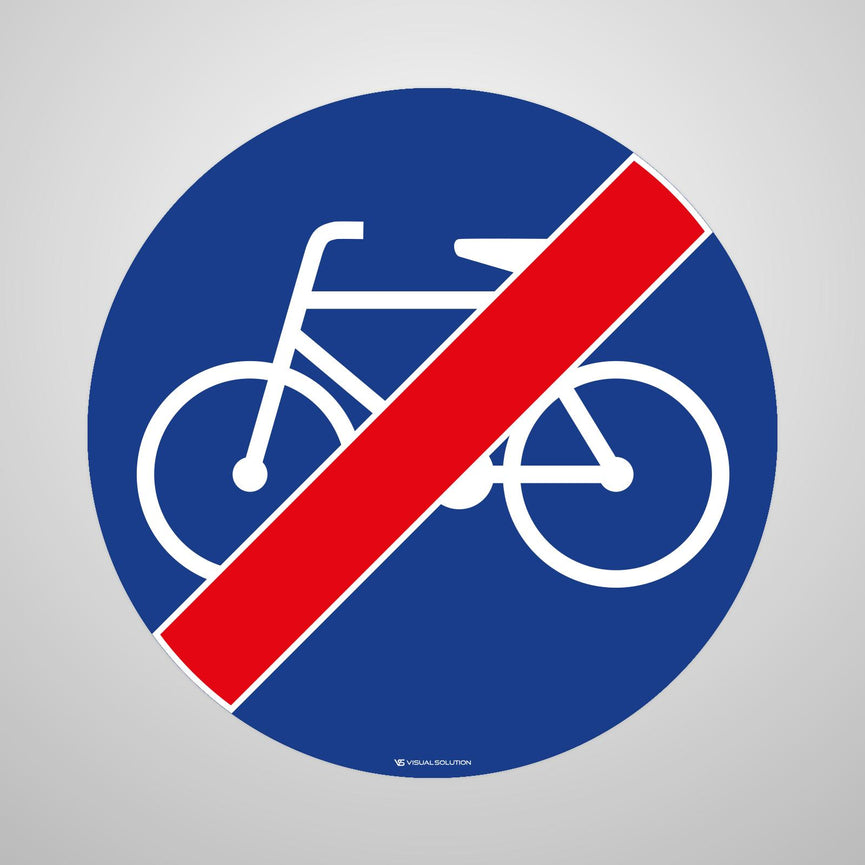 Naklejka Podłogowa BHP: "Koniec drogi dla rowerów" C-13a