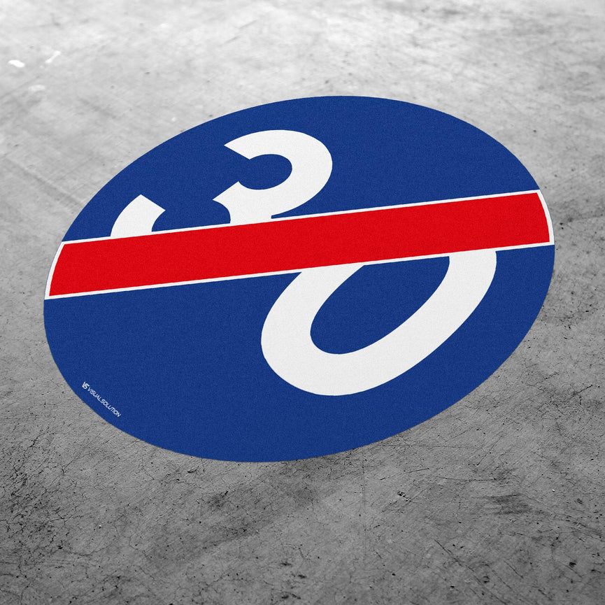 Naklejka Podłogowa BHP: "Koniec minimalnej prędkości" C-15