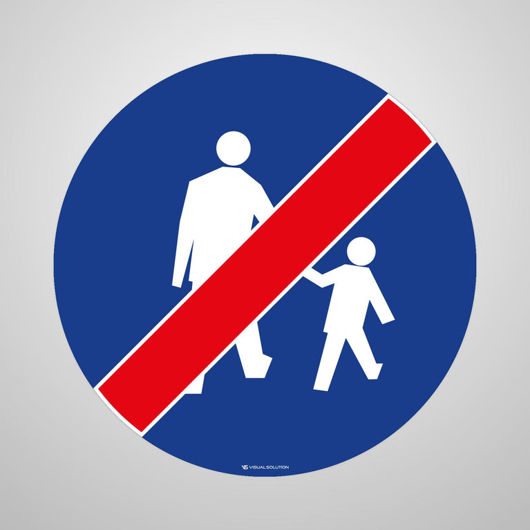 Naklejka Podłogowa BHP: "Koniec drogi dla pieszych" C-16a