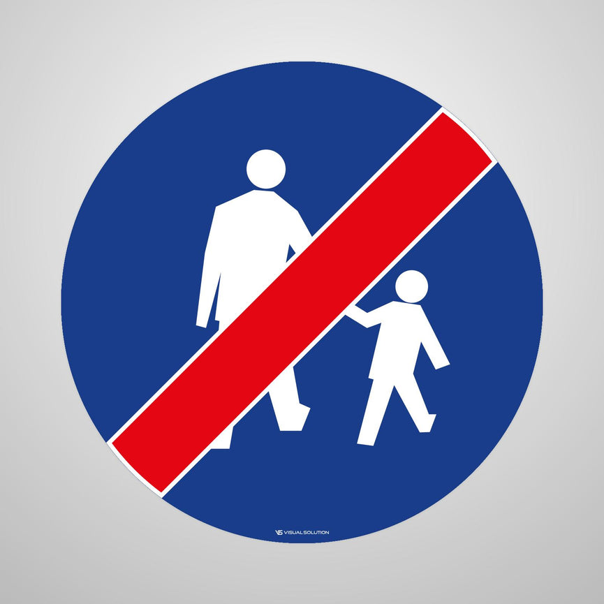 Naklejka Podłogowa BHP: "Koniec drogi dla pieszych" C-16a