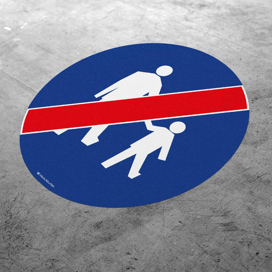 Naklejka Podłogowa BHP: "Koniec drogi dla pieszych" C-16a