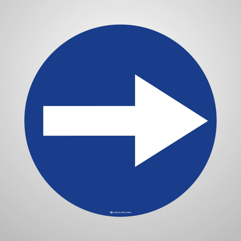 Naklejka Podłogowa BHP: "Nakaz jazdy w prawo przed znakiem" C-1