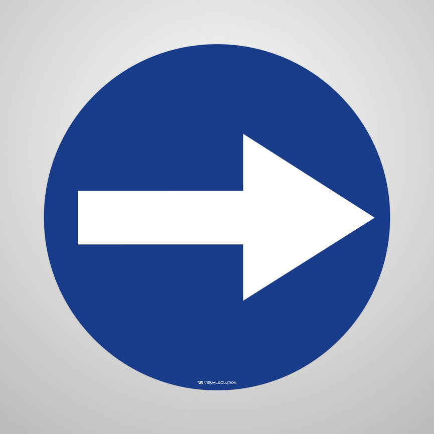 Naklejka Podłogowa BHP: "Nakaz jazdy w prawo przed znakiem" C-1