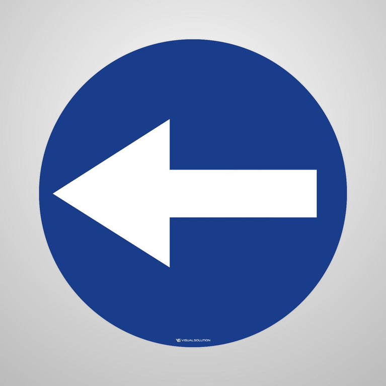 Naklejka Podłogowa BHP: "Nakaz jazdy w lewo przed znakiem" C-3