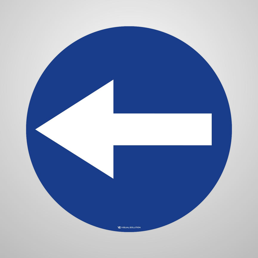 Naklejka Podłogowa BHP: "Nakaz jazdy w lewo przed znakiem" C-3