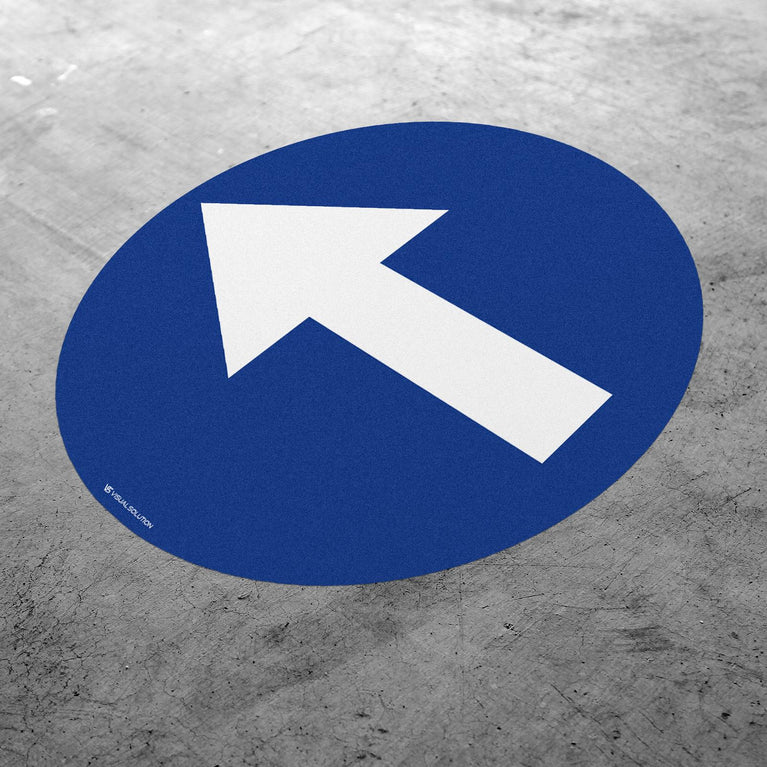 Naklejka Podłogowa BHP: "Nakaz jazdy w lewo przed znakiem" C-3