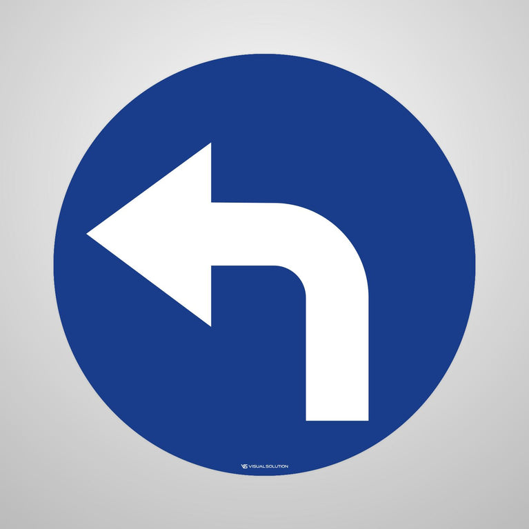 Naklejka Podłogowa BHP: "Nakaz jazdy w lewo za znakiem" C-4