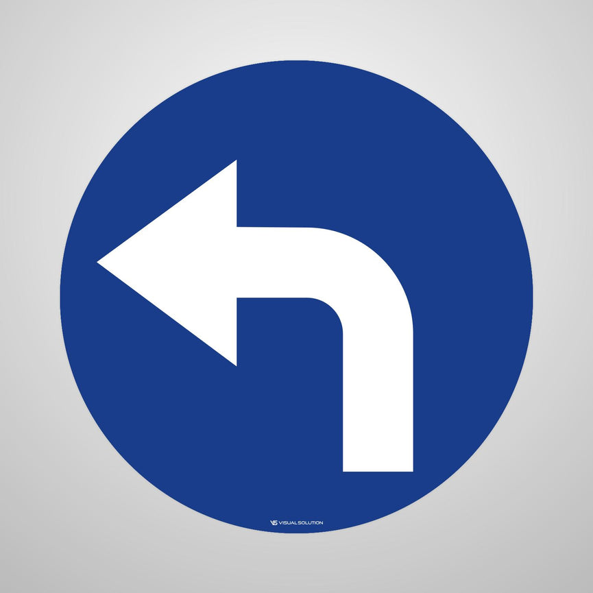 Naklejka Podłogowa BHP: "Nakaz jazdy w lewo za znakiem" C-4