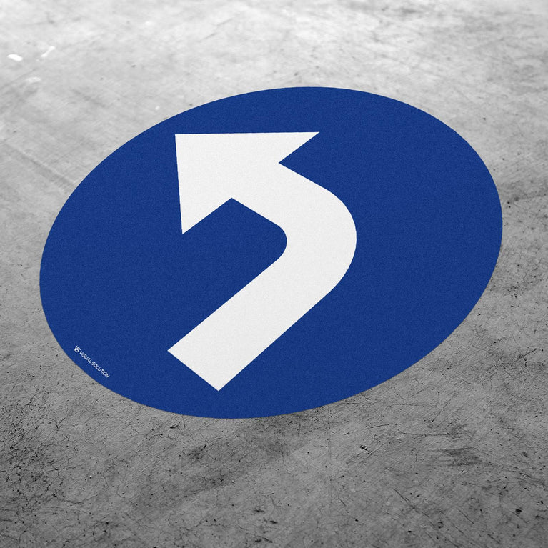 Naklejka Podłogowa BHP: "Nakaz jazdy w lewo za znakiem" C-4