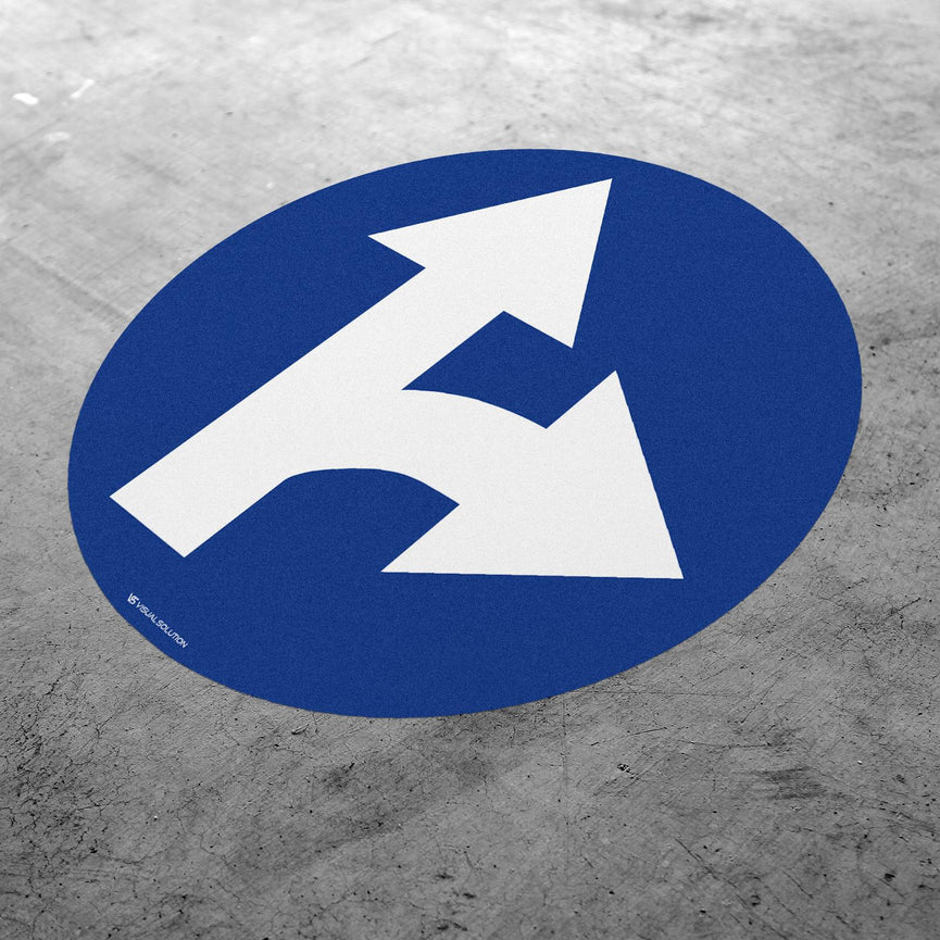 Naklejka Podłogowa BHP: "Nakaz jazdy Prosto lub w prawo" C-6