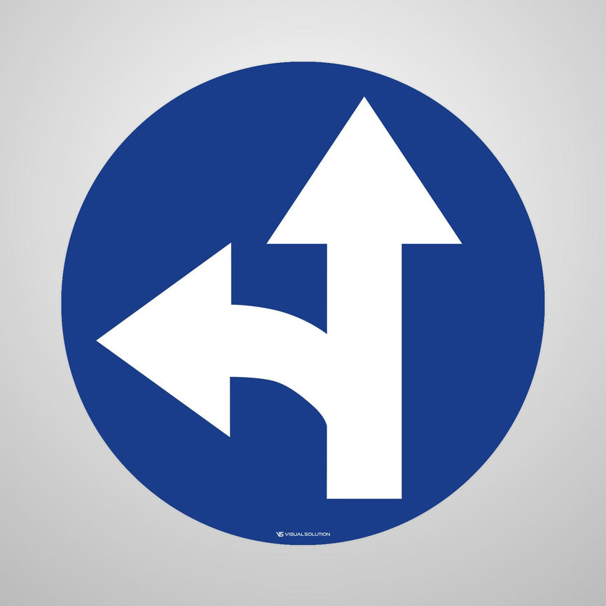 Naklejka Podłogowa BHP: "Nakaz jazdy Prosto lub w lewo" C-7