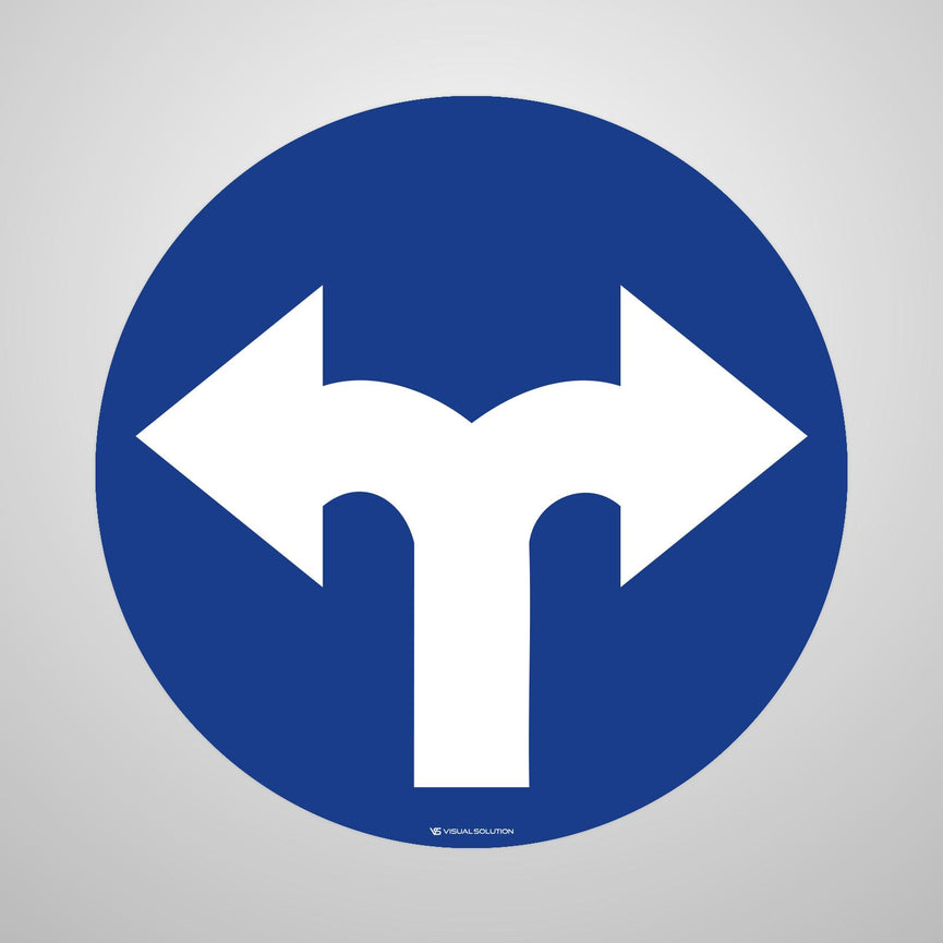 Naklejka Podłogowa BHP: "Nakaz jazdy w prawo lub w lewo" C-8