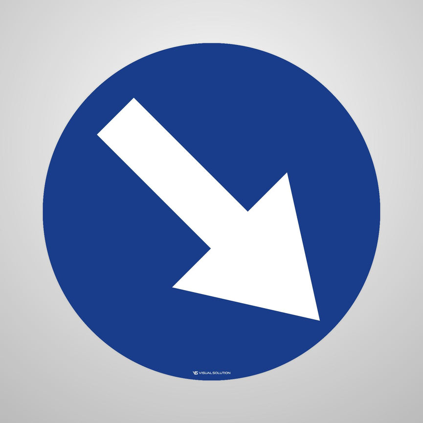 Naklejka Podłogowa BHP: "Nakaz jazdy z prawej strony znaku" C-9