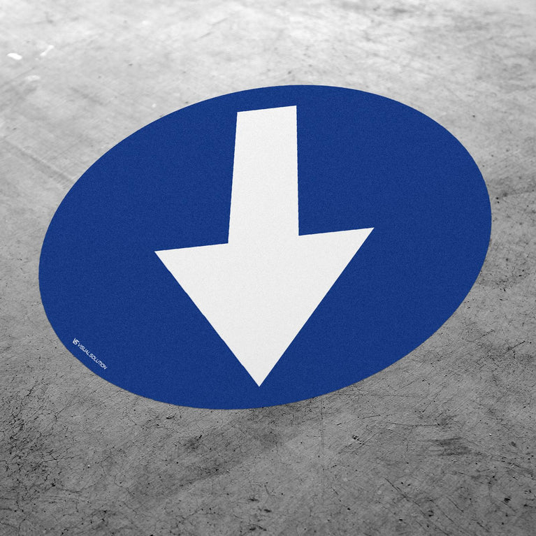 Naklejka Podłogowa BHP: "Nakaz jazdy z prawej strony znaku" C-9