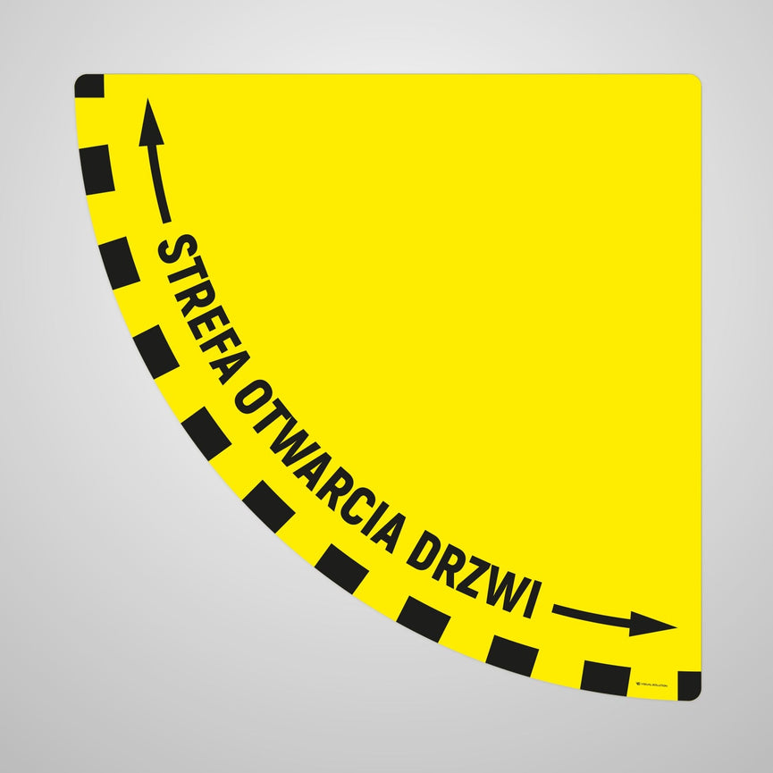 Naklejka Podłogowa BHP: Strefa otwarcia drzwi typ 2