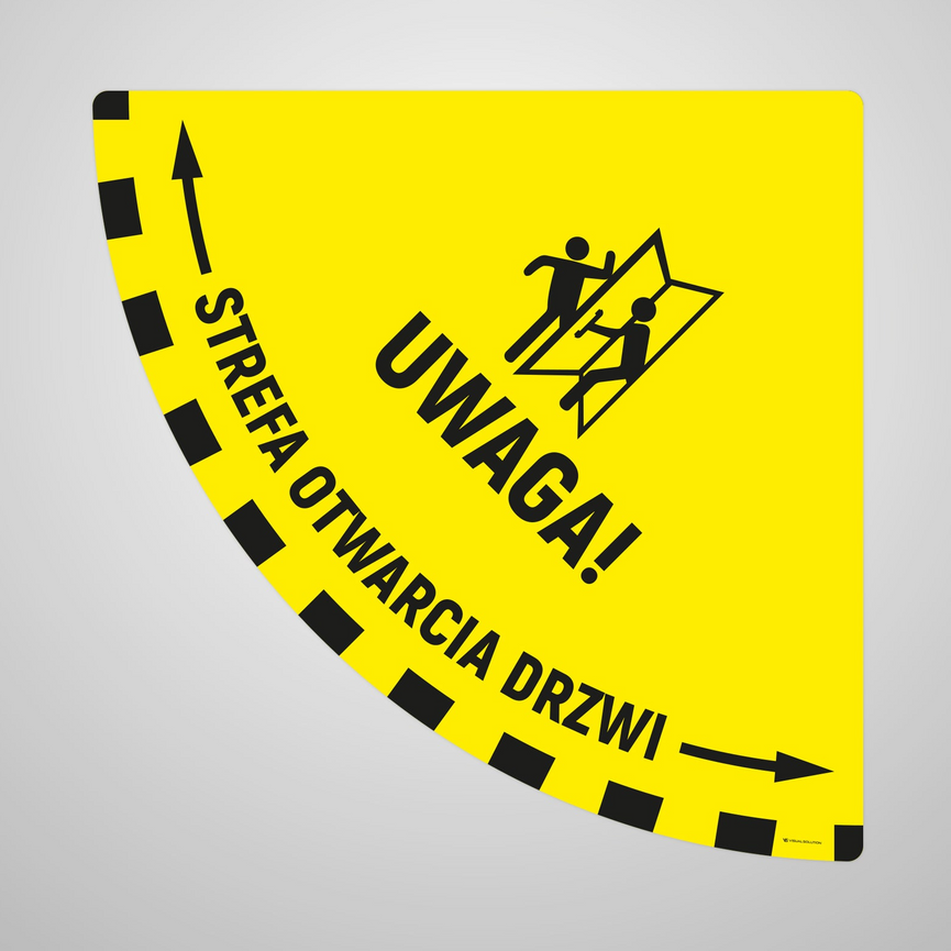 Naklejka Podłogowa BHP: Strefa otwarcia drzwi typ 4
