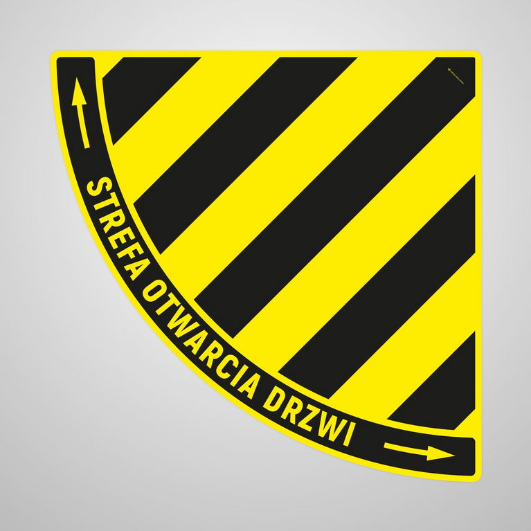 Naklejka Podłogowa BHP: Strefa otwarcia drzwi typ 3