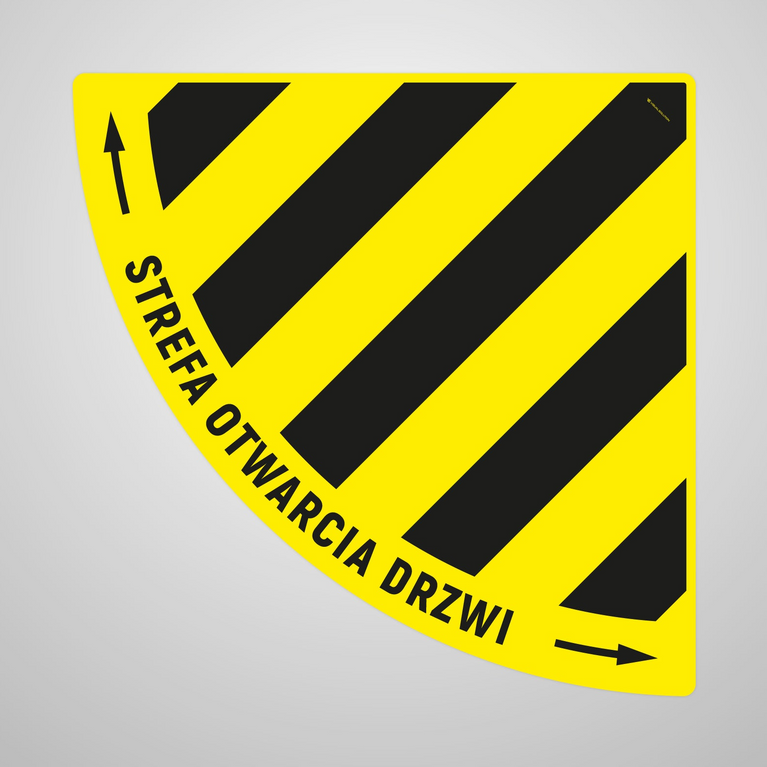 Naklejka Podłogowa BHP: Strefa otwarcia drzwi typ 6