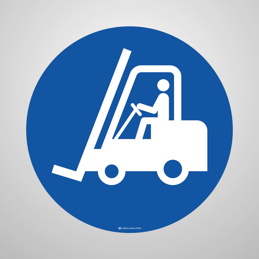 Naklejka podłogowa BHP: Nakaz jazdy wózkiem widłowym