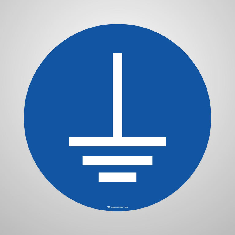 Naklejka podłogowa BHP: Ostrzeżenie! Stosuj uziemienie