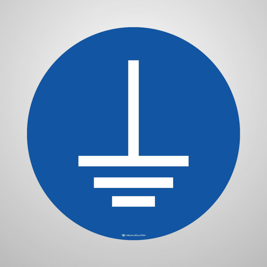 Naklejka podłogowa BHP: Ostrzeżenie! Stosuj uziemienie