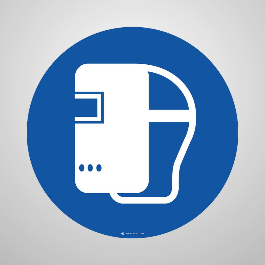 Naklejka podłogowa BHP: Nakaz noszenia maski ochronnej