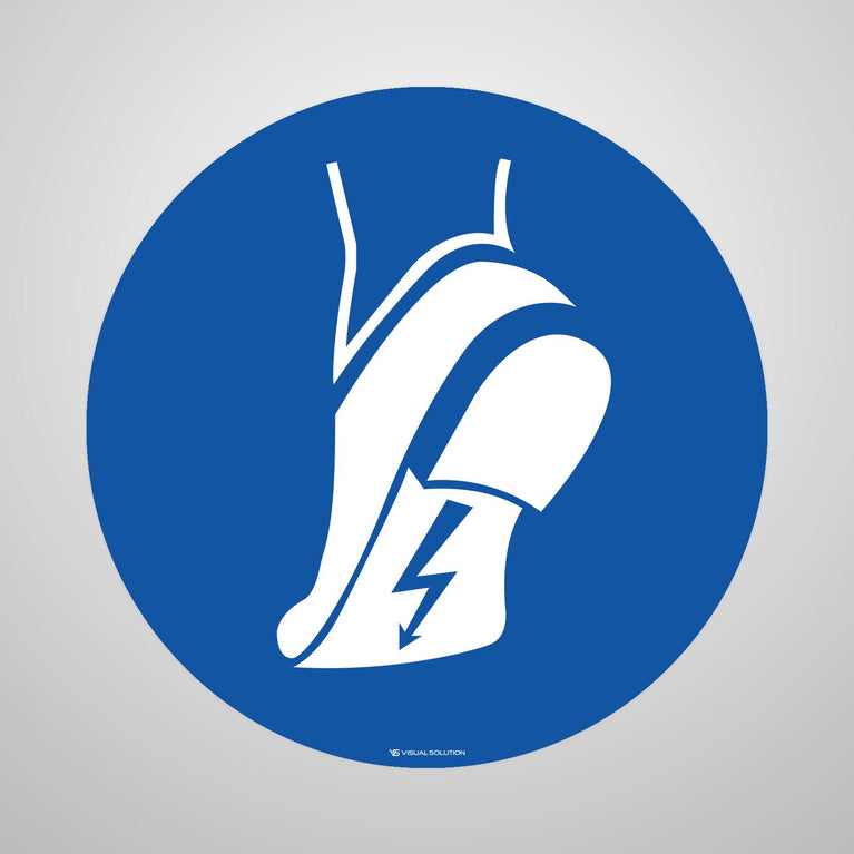 Naklejka podłogowa BHP: Nakaz noszenia obuwia specjalnego