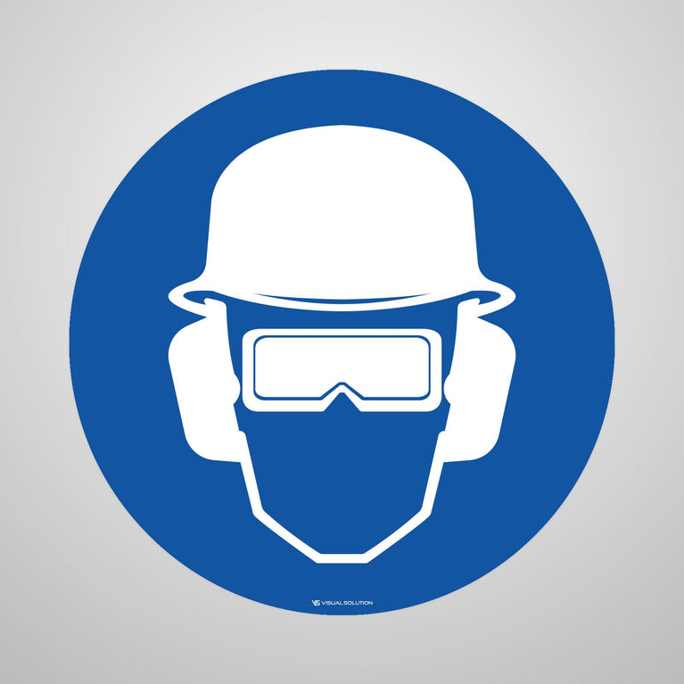 Naklejka podłogowa BHP: Nakaz stosowania środków ochrony osobistej