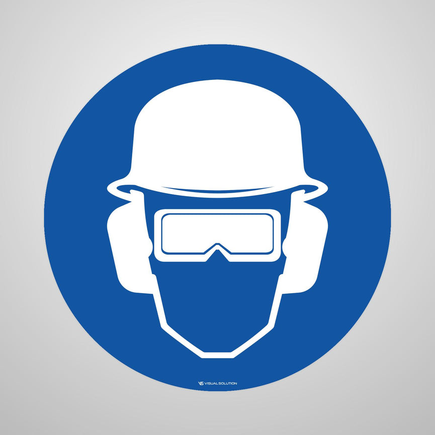 Naklejka podłogowa BHP: Nakaz stosowania środków ochrony osobistej