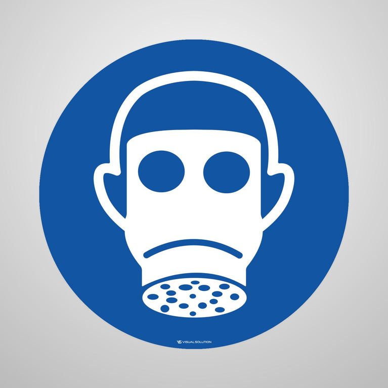 Naklejka podłogowa BHP: Nakaz ochrony dróg oddechowych