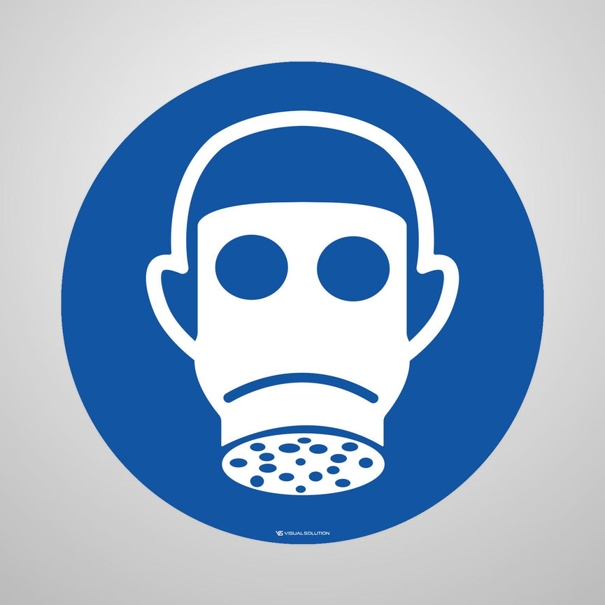 Naklejka podłogowa BHP: Nakaz ochrony dróg oddechowych