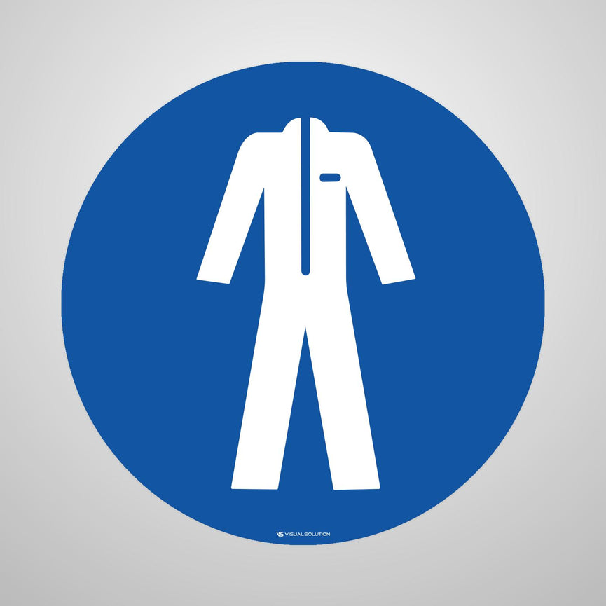 Naklejka podłogowa BHP: Nakaz noszenia odzieży ochronnej