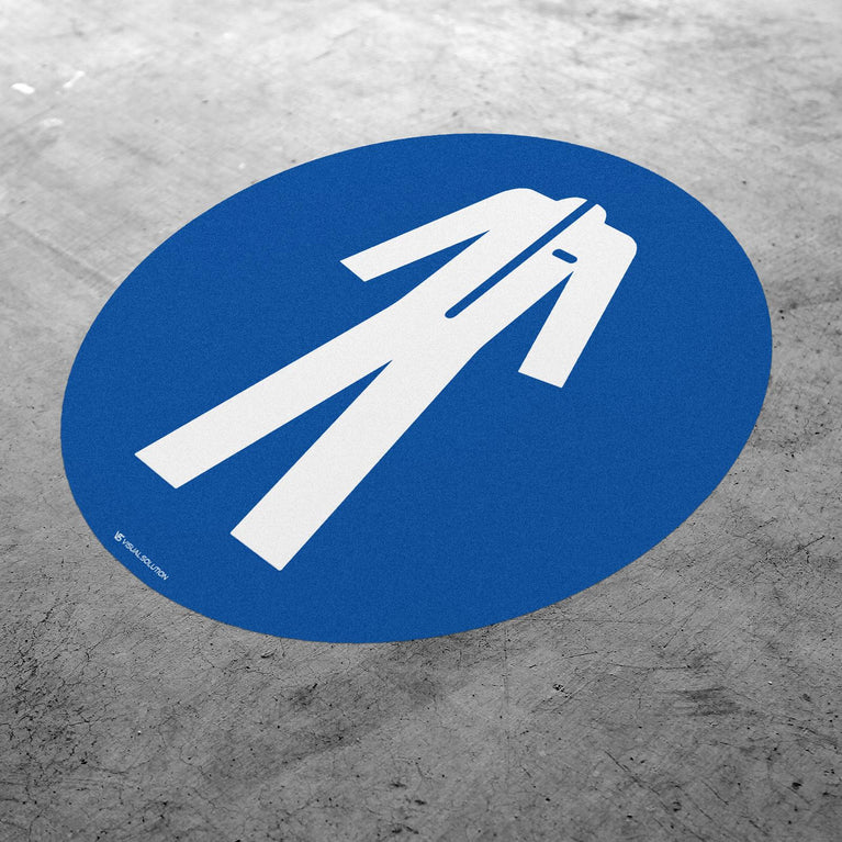 Naklejka podłogowa BHP: Nakaz noszenia odzieży ochronnej