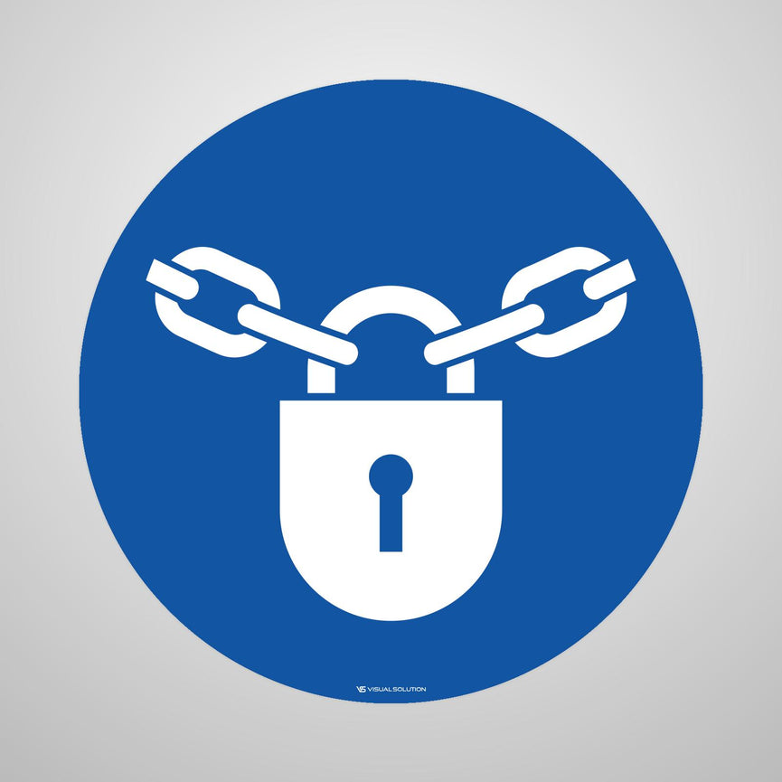 Naklejka podłogowa BHP: Nakaz stosowania zamknięcia