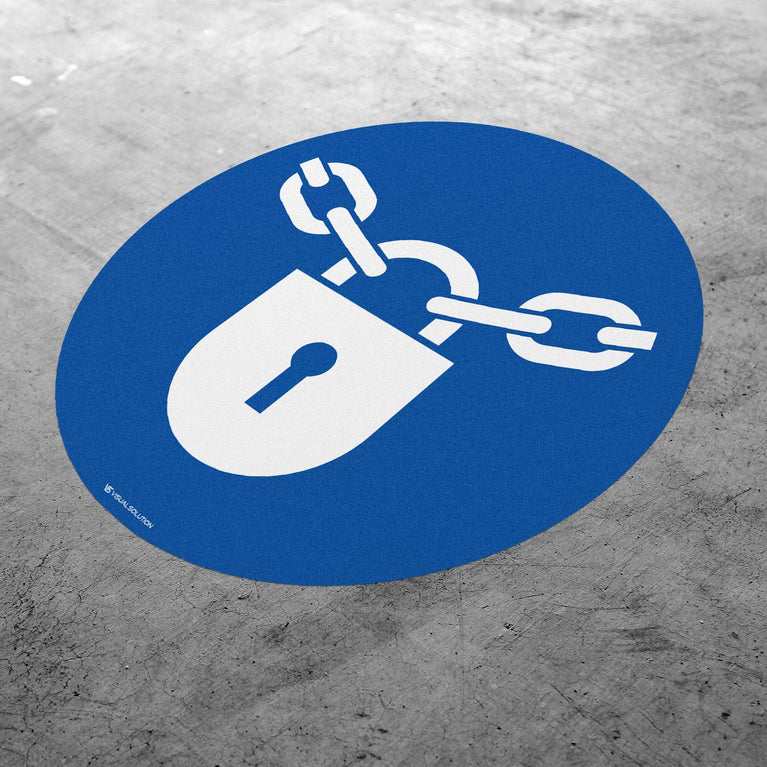 Naklejka podłogowa BHP: Nakaz stosowania zamknięcia