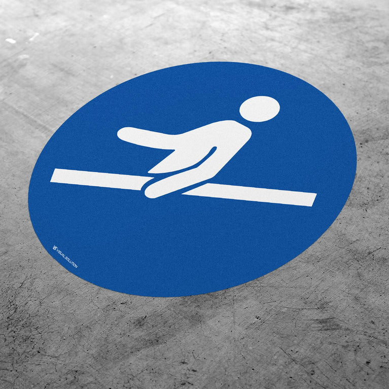 Naklejka podłogowa BHP: Nakaz używania poręczy