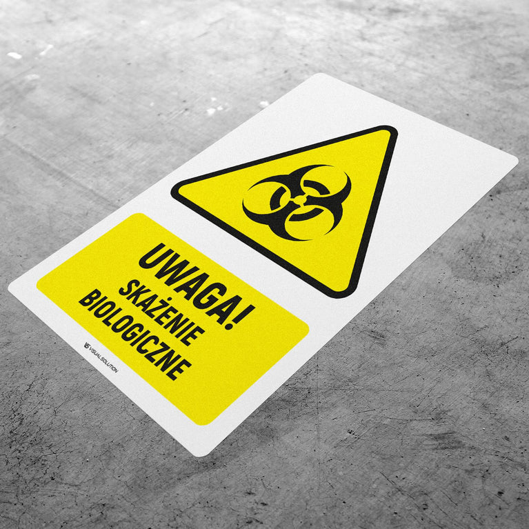 Naklejka Podłogowa BHP: ostrzegająca przed skażeniem biologicznym Z Opisem | GDW009.