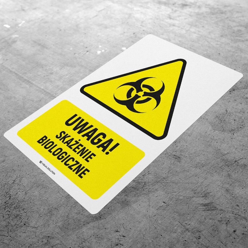 Naklejka Podłogowa BHP: ostrzegająca przed skażeniem biologicznym Z Opisem | GDW009.