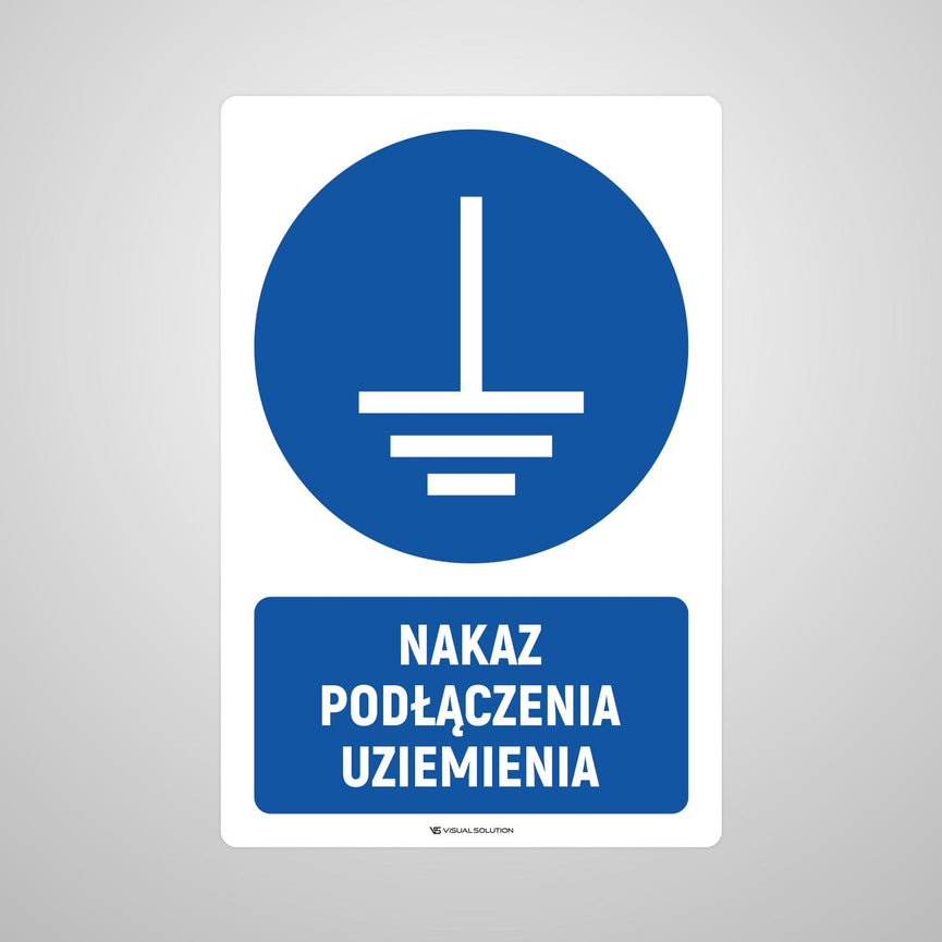 Naklejka podłogowa BHP: Ostrzeżenie! Stosuj uziemienie z opisem.